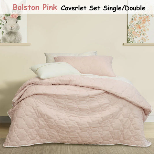 Jelly Bean Kids Bolston Pink Kids Coverlet Set Single/Double - Mekamart Australia