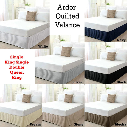 Ardor Quilted Valance White KING - Mekamart Australia