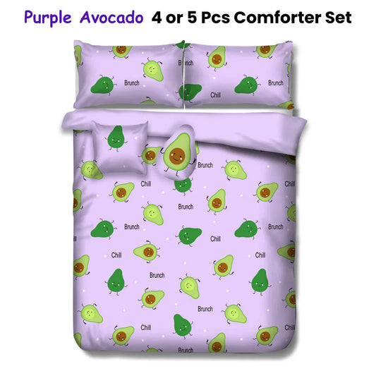 Ramesses Purple Avocado Kids Advventure 5 Pcs Comforter Set Double - Mekamart Australia