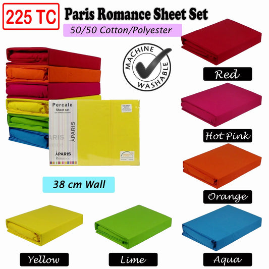 225TC Paris Romance Sheet Set Hot Pink King - Mekamart Australia