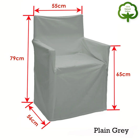 Rans Alfresco 100% Cotton Director Chair Cover - Plain Grey - Mekamart Australia