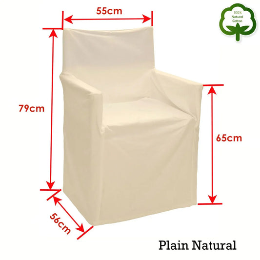 Rans Alfresco 100% Cotton Director Chair Cover - Plain Natural - Mekamart Australia