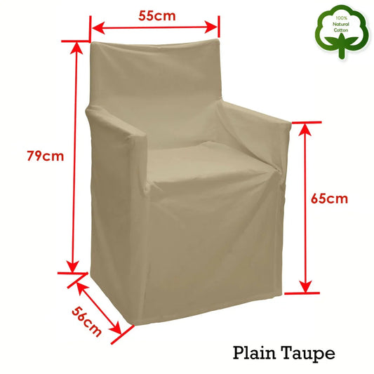 Rans Alfresco 100% Cotton Director Chair Cover - Plain Taupe - Mekamart Australia