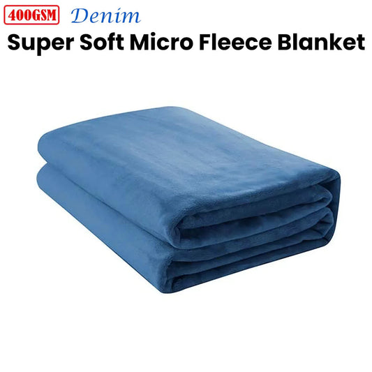 Jason 400GSM Super Soft Micro Fleece Blanket Denim Queen - Mekamart Australia