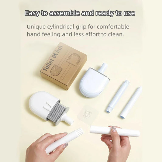 Silicone Flexible Head Deep Cleaning Toilet Brush with Wall Mount Holder - Mekamart Australia