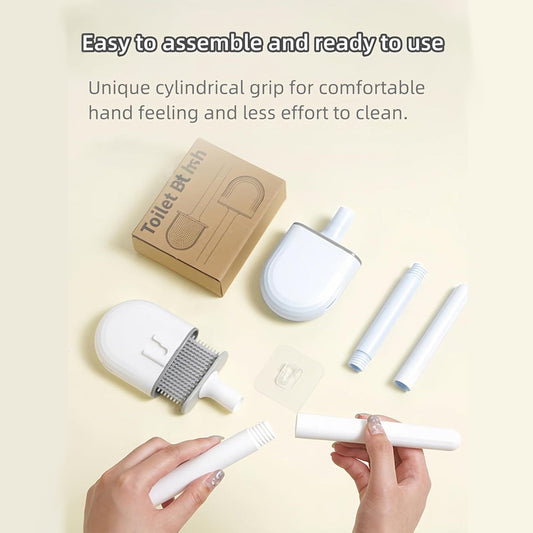 Silicone Flexible Head Deep Cleaning Toilet Brush with Wall Mount Holder