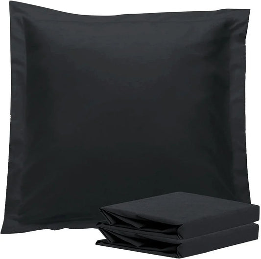 1000TC Premium Ultra Soft European Pillowcases 2-Pack Black - Mekamart Australia