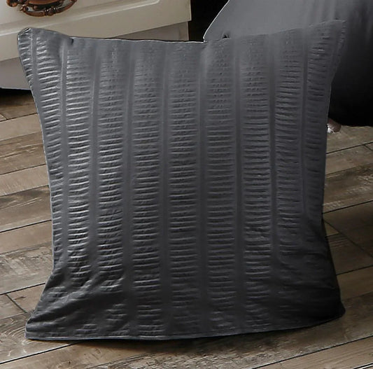 1000TC Premium Ultra Soft Seersucker Cushion Covers - 2 Pack - Charcoal - Mekamart Australia