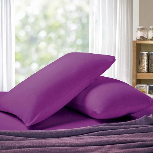1000TC Premium Ultra Soft Standrad size Pillowcases 2-Pack - Purple - Mekamart Australia