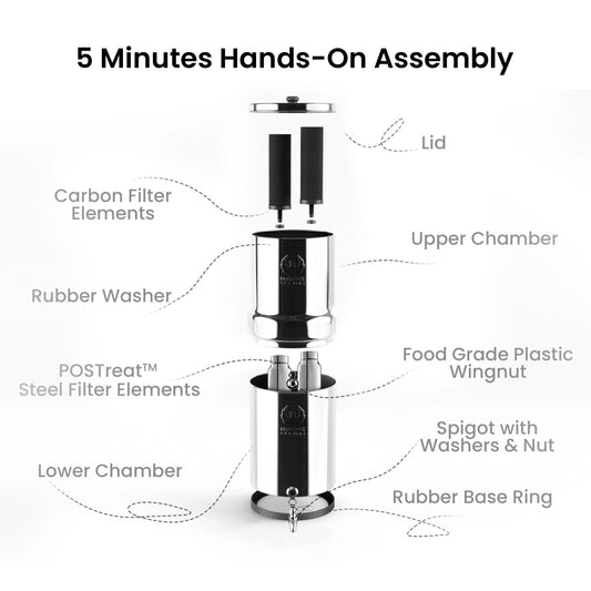The Phoenix Gravity Water Filter Stainless Steel 304 -12L - Mekamart Australia