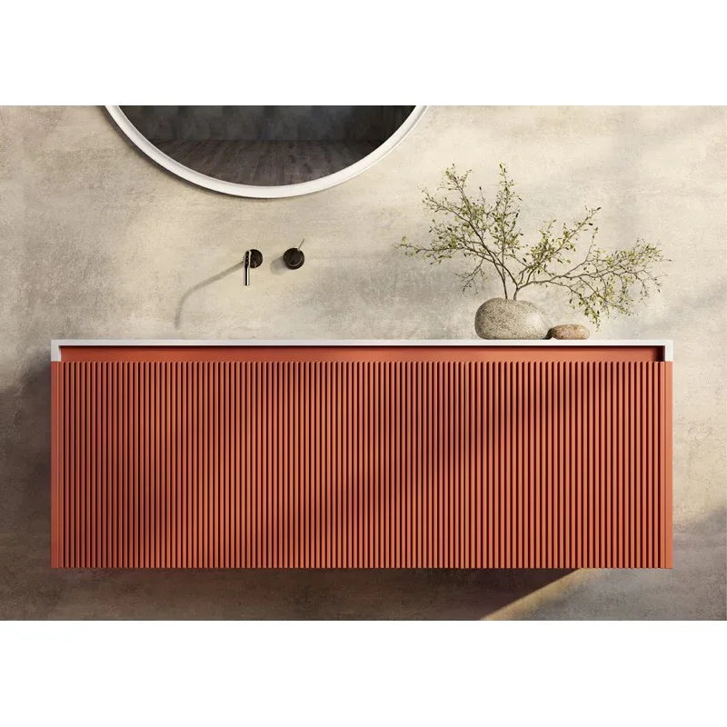 Rimini wall hung bathroom vanity 1200mm PotterÕs Clay - Mekamart Australia