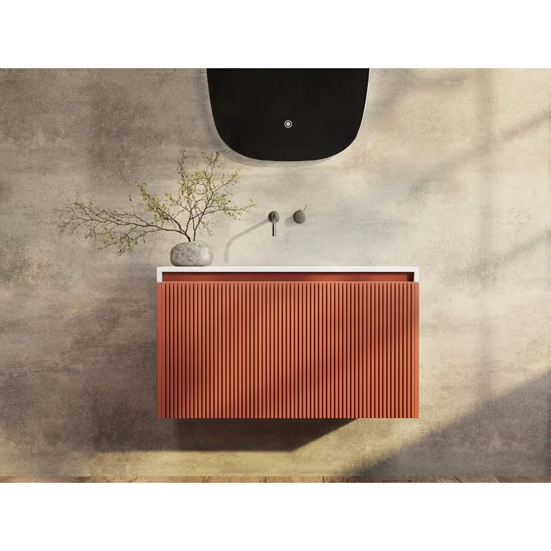 Rimini wall hung bathroom vanity 800mm PotterÕs Clay - Mekamart Australia