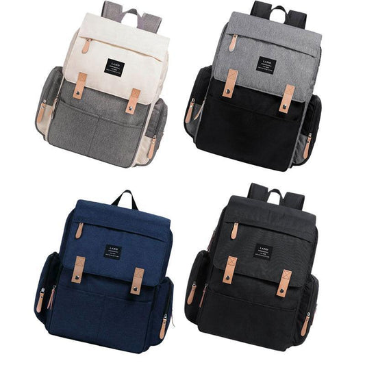 Multifunctional Diaper Backpack Changing Bag Nappy Mummy Travel Organiser - Beige Grey - Mekamart Australia