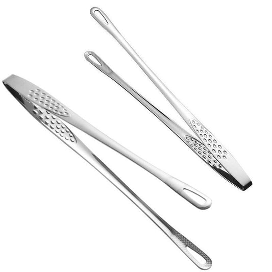 24/28Cm Stainless Steel Kitchen Grill Straight Tweezers Bbq Food Tongs Tools - 24CM