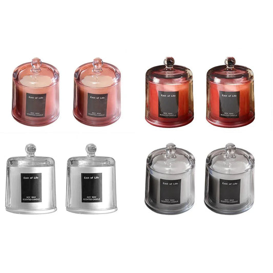 2Pcs Smokeless Glass Aromatherapy Candles Scented Gift Set for Relaxation - Velvet Rose - Mekamart Australia