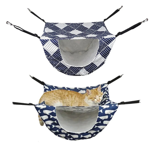 Cat Hammock Hanging Bed Cage Nest Soft Pet House Basket Cat Sleeping Supplies - Blue Whale - Mekamart Australia