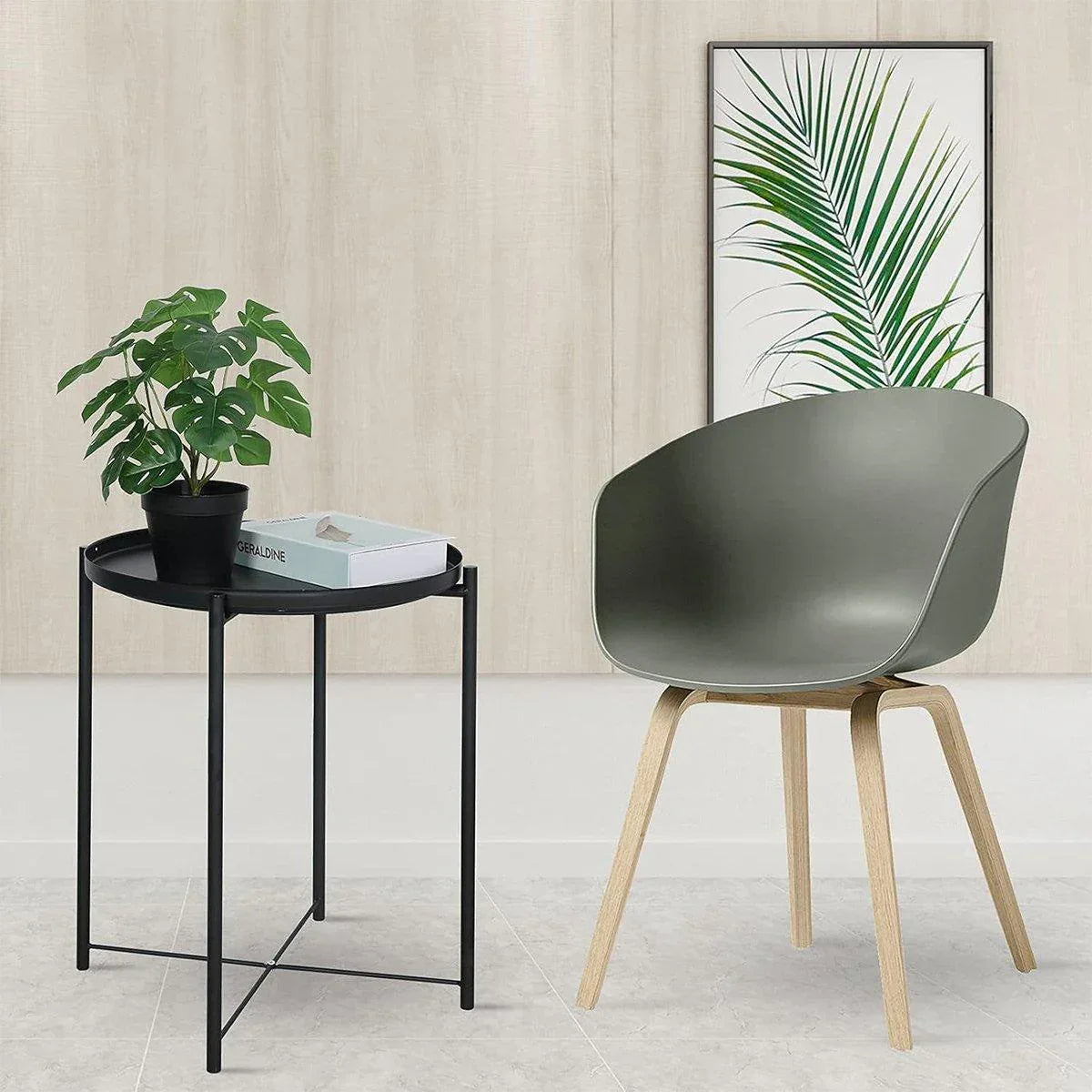 Small Coffee Table Simple Tray Mini Round Table Compact Side Table Living Room - Mekamart Australia