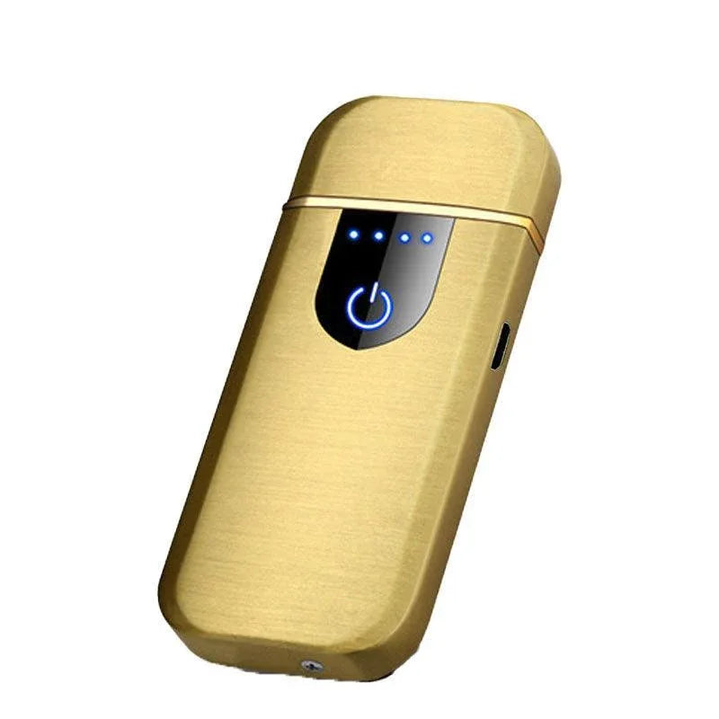 Arc Rechargeable Windproof Flameless Electronic Metal Lighter Usb Lighters Au - Yellow - Mekamart Australia