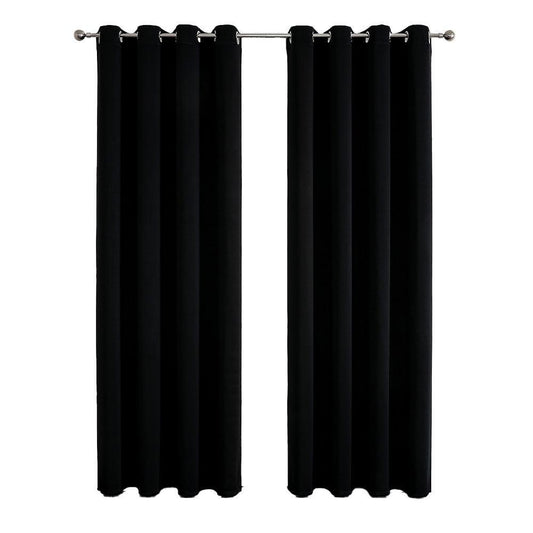 2pcs Semi Blackout Curtain Fabric Solid Colour Home Decor Drapes for Living Room - Dark Grey - 132x213cm