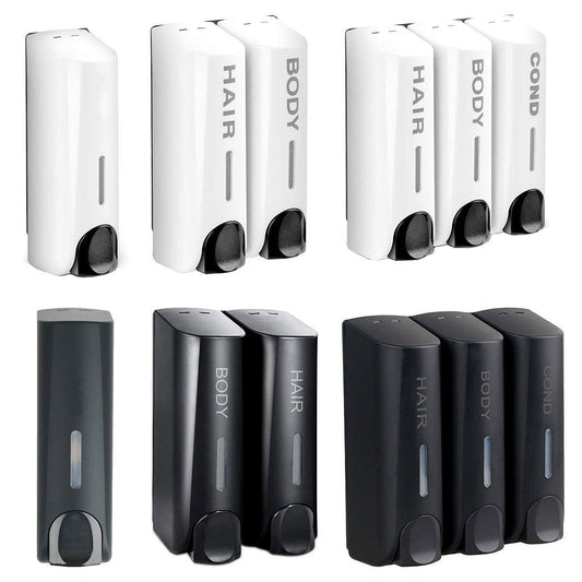 Hotel Wall Mounted Soap Dispenser Bathroom Shampoo Shower Gel Hand Soap Box - White-Single