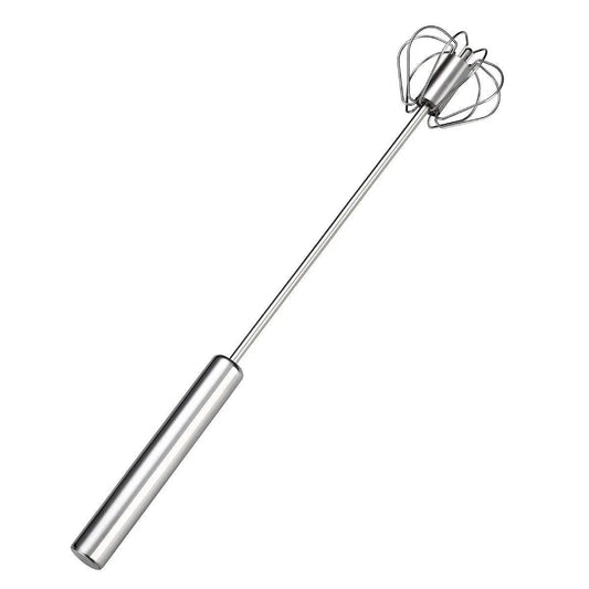 Stainless Steel Semi-Automatic Egg Beater Hand Pressed Kitchen Baking Tool - 12 Inch - Mekamart Australia