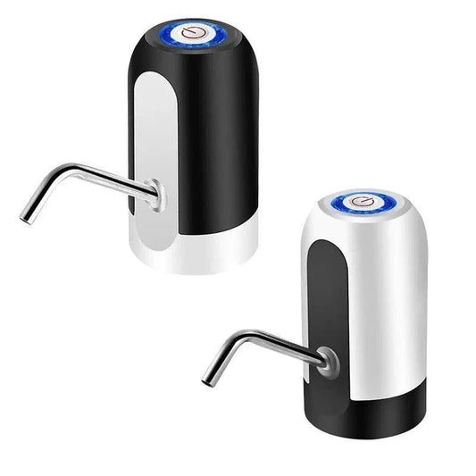 Electric Water Bottle Pump Dispenser Drinking Usb Button Black White Drinking - White - Mekamart Australia