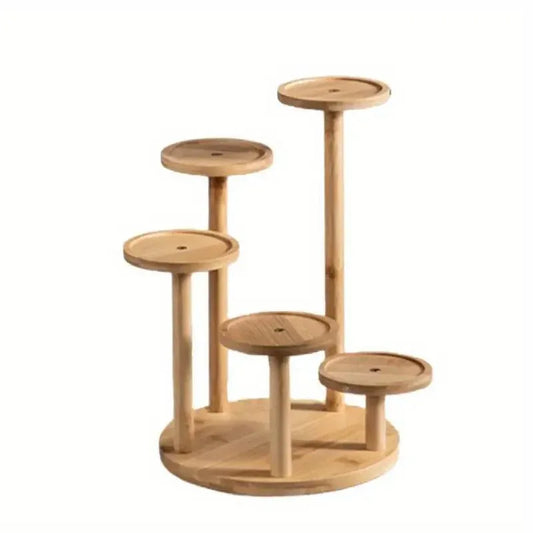 Round Tabletop Flower Stand Balcony Storage Shelf Display Rack Indoor Outdoor - Mekamart Australia