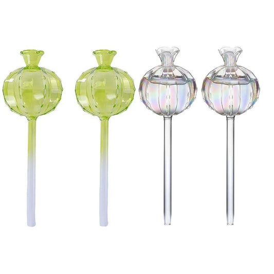 2PCS Automatic Glass Watering Cactus Plant Flower Self Drip Irrigation Tool - Green - Mekamart Australia