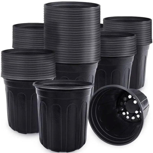 100PCS Black Gallon Soft Plastic Planter Bag Garden Nursery Pot Balcony Grow Bag - Mekamart Australia
