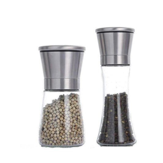 Stainless Steel Manual Salt and Pepper Grinder with Adjustable Ceramic Core - 200ML - Mekamart Australia