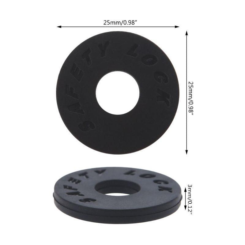 10X Black Guitar Strap Locks Anti-Slip for Acoustic Electric & Bass Guitars
