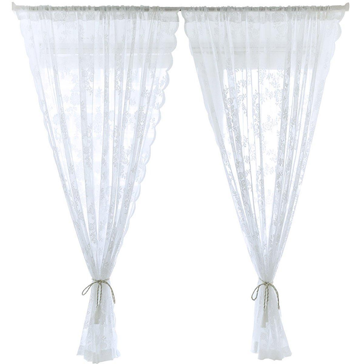 Elegant Lace Curtain Bedroom Window Door Screen Privacy Window Decor - 145*150cm