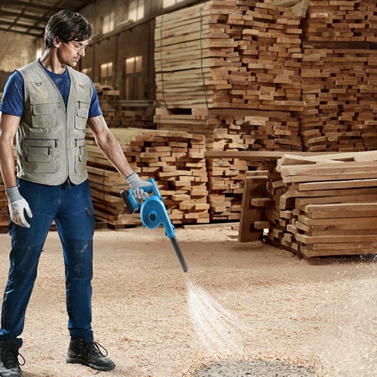 Portable Cordless Air Blower Leaf Dust Tool 1080W 19000 RPM Li-ion Battery