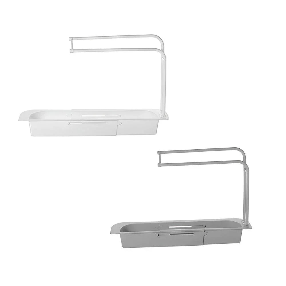 Telescopic Sink Rack Holder Expandable Storage Drain Basket Home Kitchen Kit - Grey - Mekamart Australia
