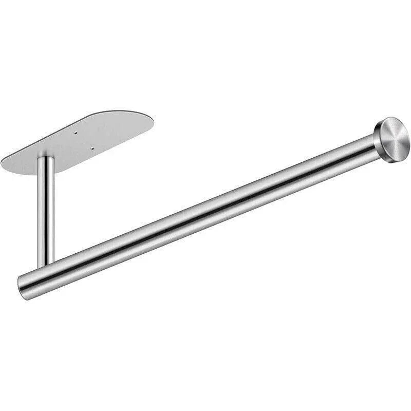 Kitchen Hanger Paper Roll Cabinet Towel Holder Organizer Rack Shelf Wall Adhesive - Silver - Mekamart Australia