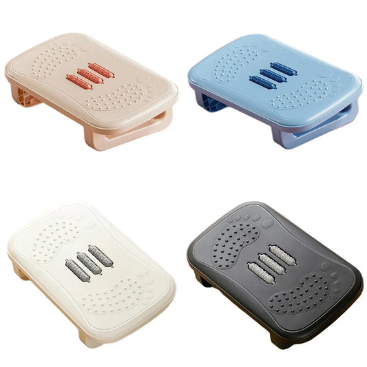 Ergonomic Office Footrest Adjustable Under Desk Stool Anti Fatigue Foot Support - Blue - Mekamart Australia