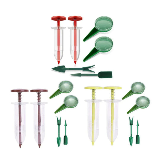 6PCS Garden Seeder Set Mini Seed Planting Tools Manual Seeder for Gardening - Yellow Green - Mekamart Australia