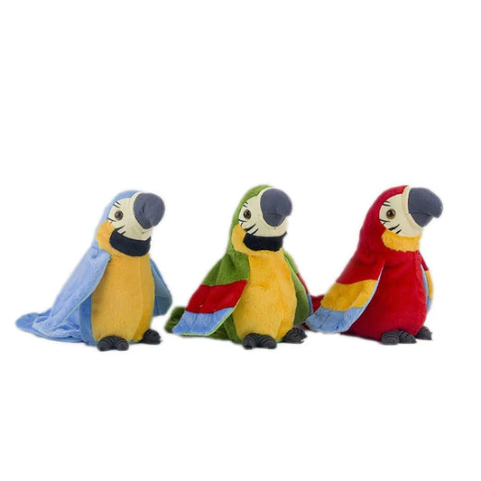 Interactive Talking Electric Plush Parrot for Early Learning and Entertainment - Red - Mekamart Australia