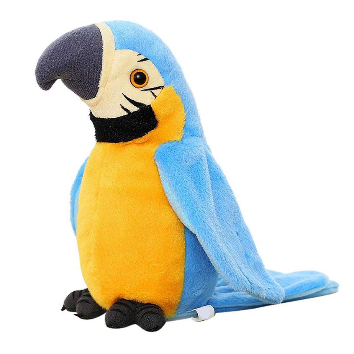 Interactive Talking Electric Plush Parrot for Early Learning and Entertainment - Red
