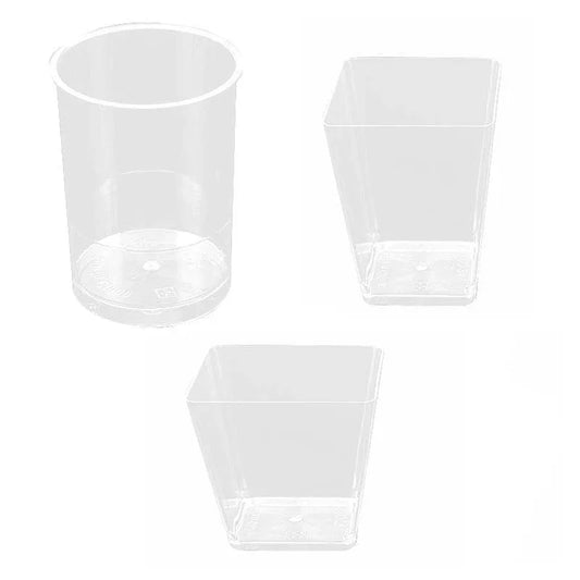 40-50 Pcs Mousse Cake Dessert Cups Clear Plastic Sample Drink Wine Jelly Tumbler - 40PCS-Round-60*80MM - Mekamart Australia