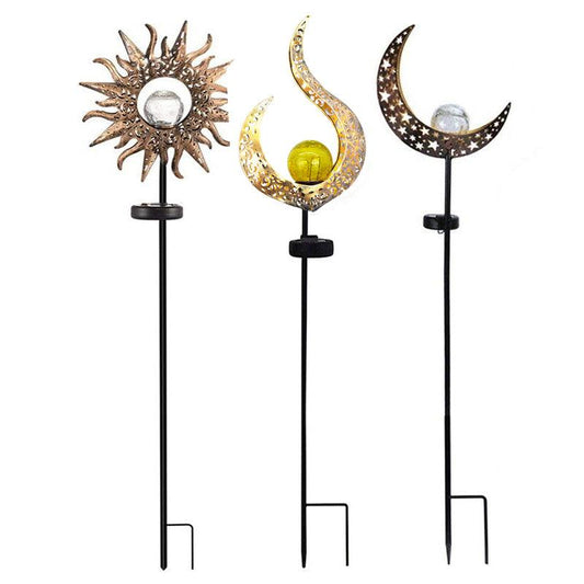 Solar Lights LED Garden Decor Outdoor Path Lights Lawn Light Lantern Lamp - 1X Moon