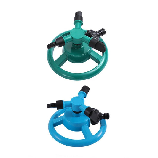 Small Disc Sprinkler 360 Degree Rotating Garden Sprayer Three Prong Spray Water - Green - Mekamart Australia