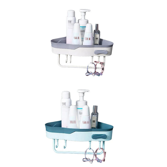 Bathroom Corner Shower Shelf Shampoo Soap Caddy Holder Rack Storage Organiser - Blue