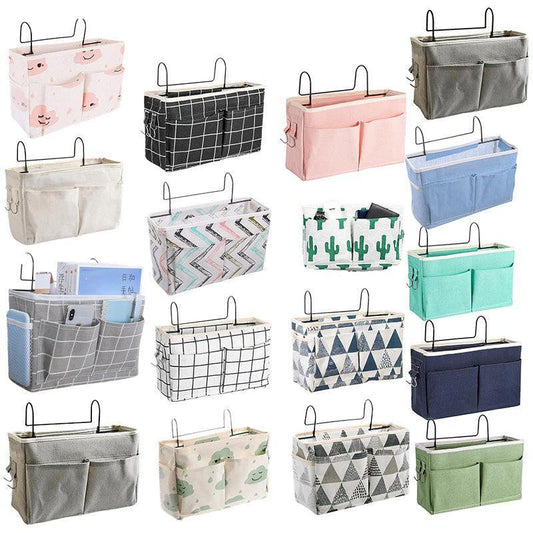 Hanging Bedside Storage Caddy with Pockets for Bunk Bed Dorm Couch Organizing - Navy