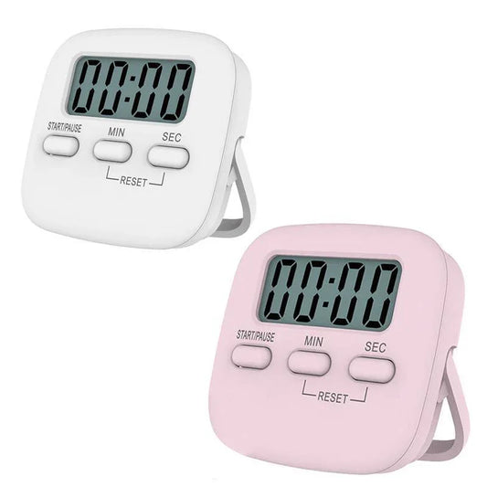 Digital Kitchen Timer 99 Minute Countdown Clock With LCD Display and Metal Mount - Pink - Mekamart Australia