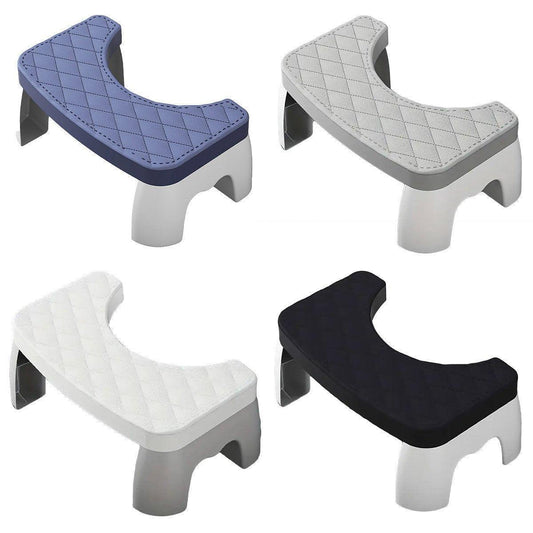 Toilet Stool Anti-Slip Bathroom Footstool for Home Use with Stable Support Design - White - Mekamart Australia