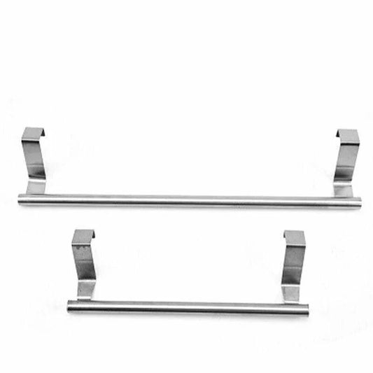 Stainless Steel Over Door Towel Rack Cupboard Hanging Rail for Kitchen Bathroom - 36CM - Mekamart Australia