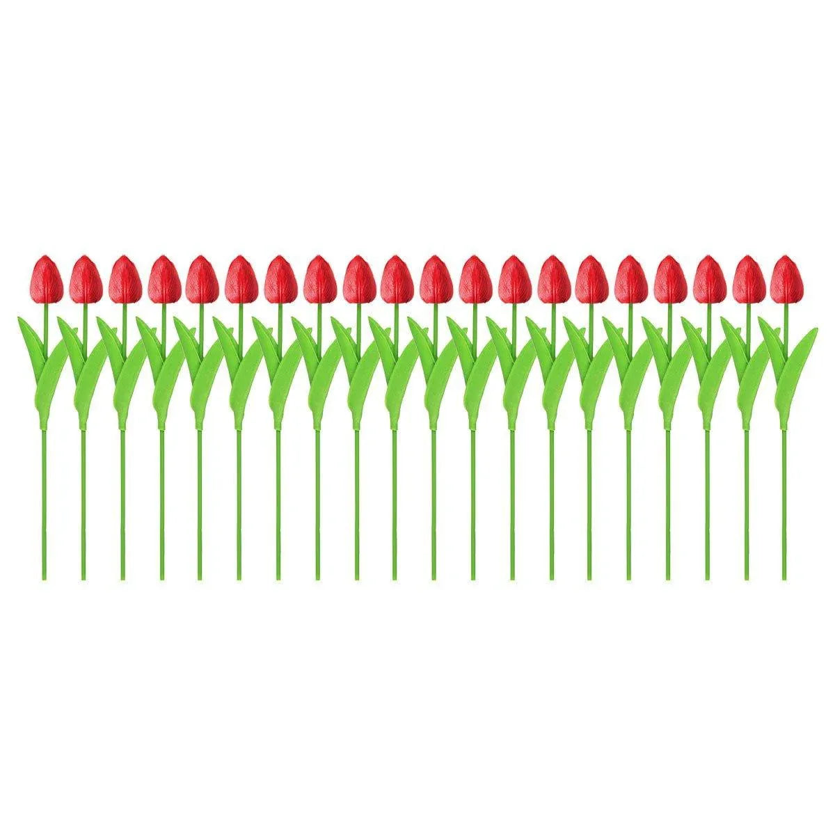 20PCS Real Touch Artificial Tulip Bouquet Fake Flowers for Home Wedding Decor - White