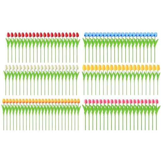 20PCS Real Touch Artificial Tulip Bouquet Fake Flowers for Home Wedding Decor - Yellow - Mekamart Australia