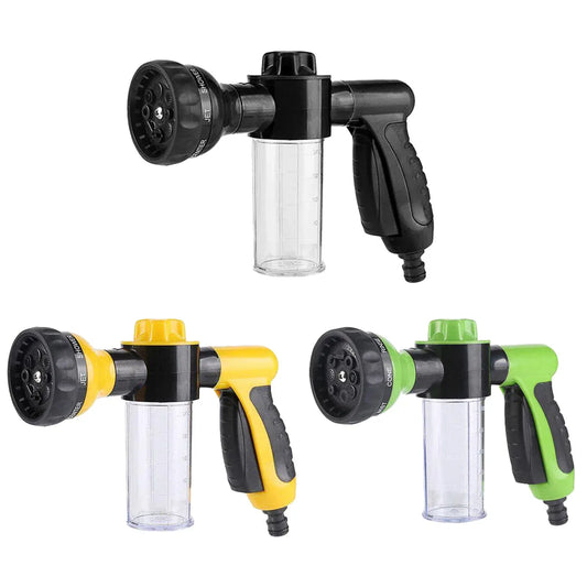 Washing Nozzle Plant Pet Hose 8-Mode Garden Car Water Foam Sprayer Soap Dispenser - Black - Mekamart Australia